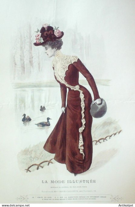 Gravure Mode illustree 1900 #  1 (Old Fashion plate) RARE
