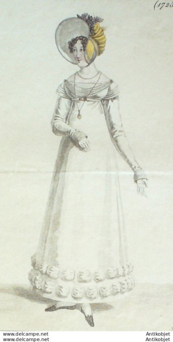 Costume Parisien 1818 # 1725 Robe perkale garnie de crevés