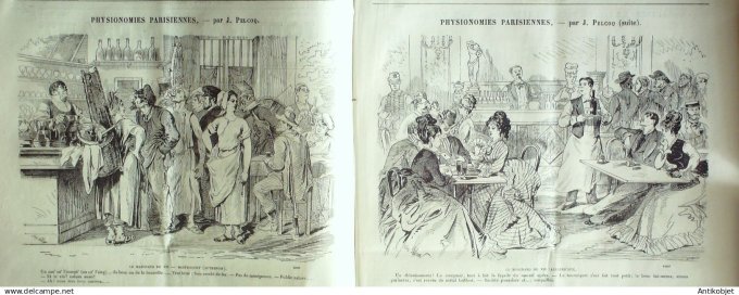 Le Journal Amusant 1874 #  937 Agences de poules pouleurs et poules par Morland