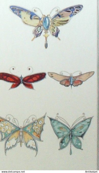 Gravure de mode Costume Parisien 1913 pl.088 ANONYME Papillons