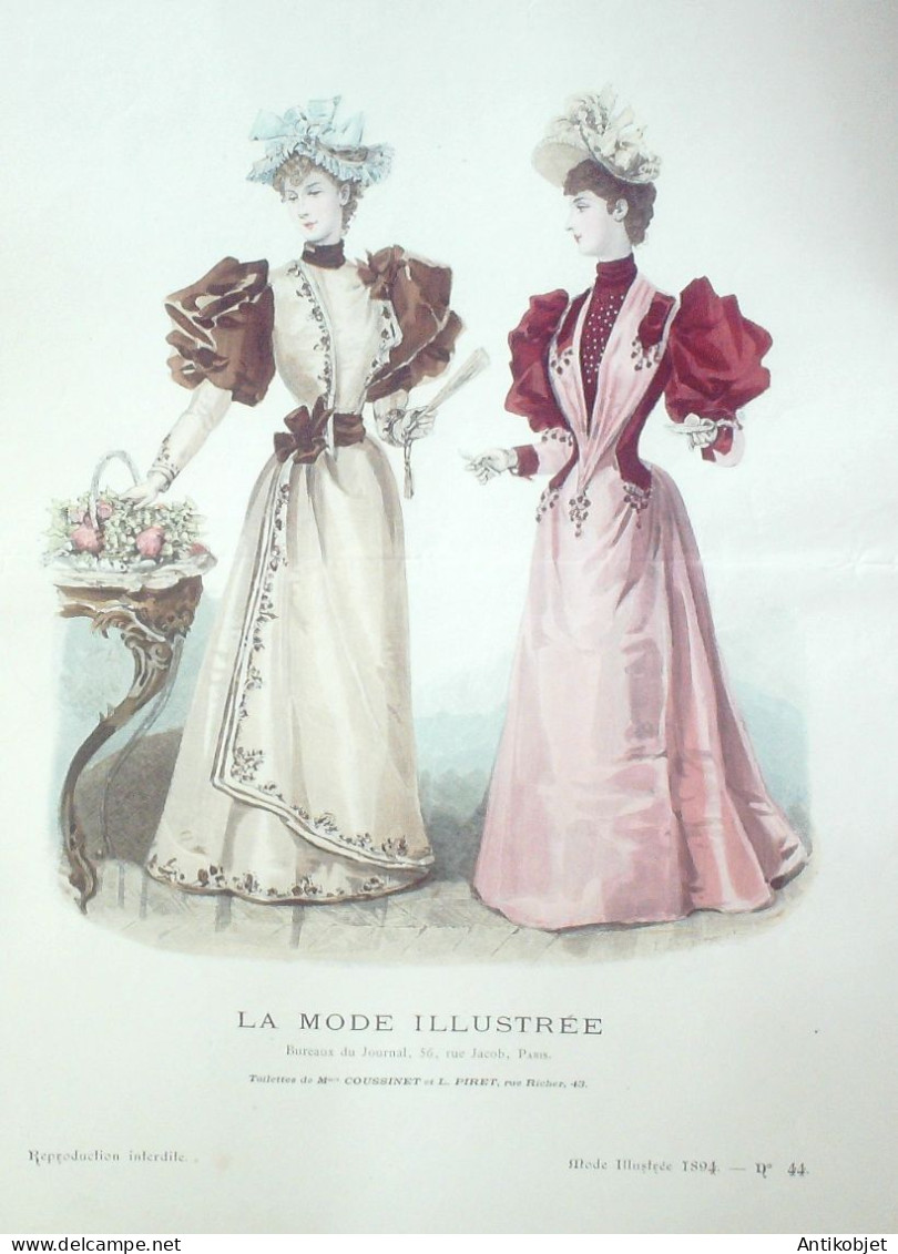 Gravure Mode illustree 1894 # 44 (Old Fashion plate) RARE