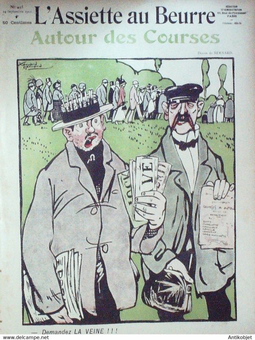 L'Assiette au beurre 1910 # 495 Autour des courses Bernard Edouard