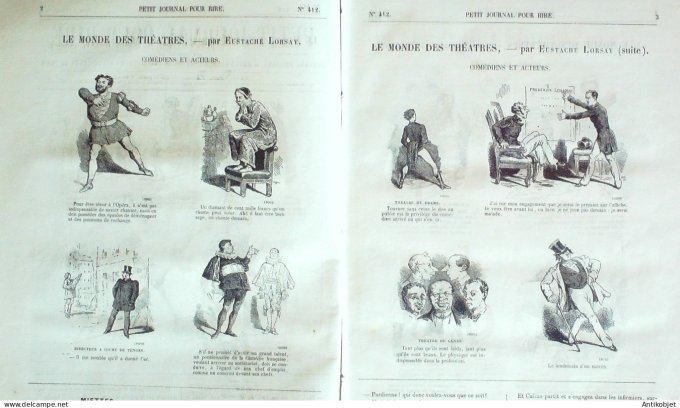Petit journal pour Rire 1863 # 412 Monde des theatres Lorsay