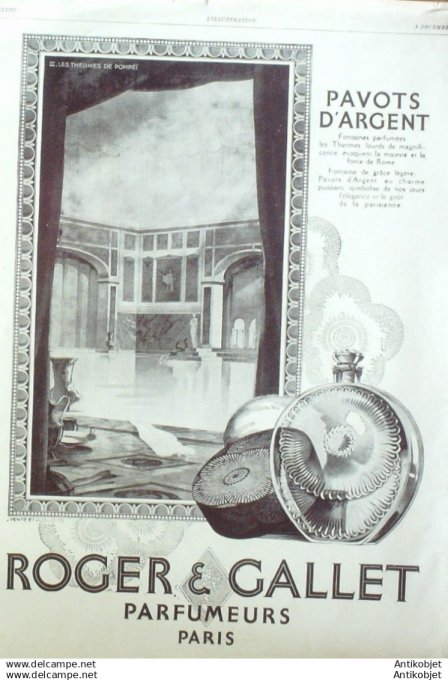 Publicite Cosmetique Roger & Gallet Pavots d'argent 1937