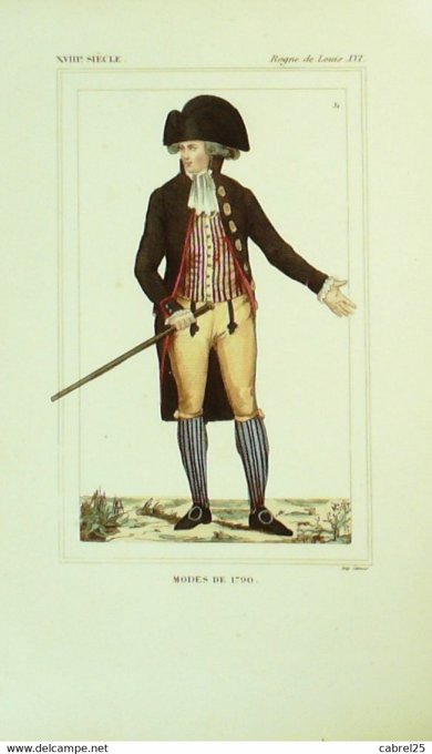 Portrait Homme en 1790 sous LOUIS XVI