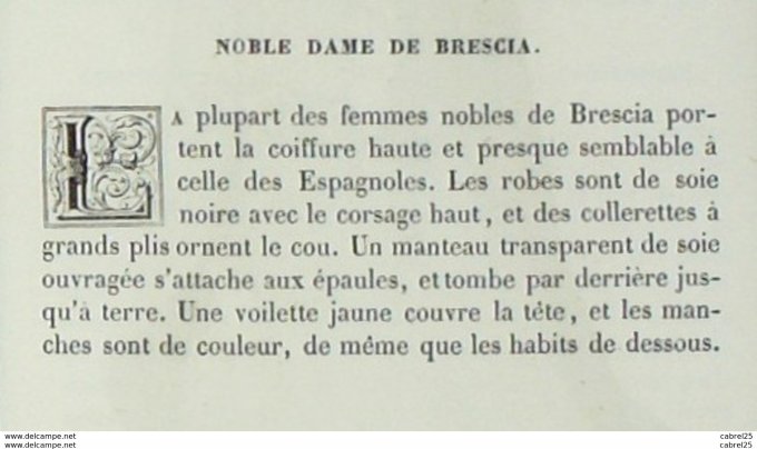 Italie BRESCIA Noble dame 1859