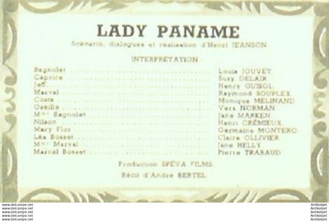 Mon Film 216 50-10-11 Lady Paname Suzy Delair Raymond Souplex Louis Jouvet