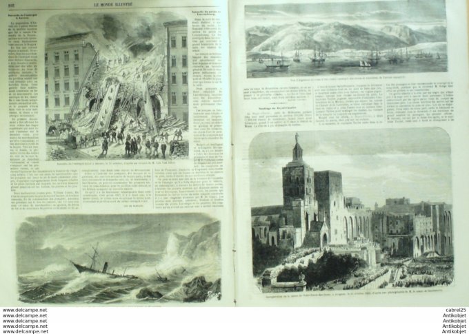 Le Monde illustré 1859 n°134 Avignon (84) Belgique Anvers Compiegne (60)