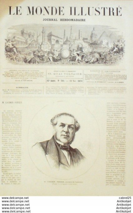 Le Monde illustré 1871 n°761 Algerie Constantine Palestro Ahmed Bey Brahim Ben Coulmiers (45) Usa Br