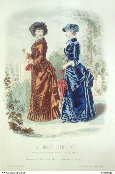 Gravure Mode illustree 1881 # 38 (Old Fashion plate)