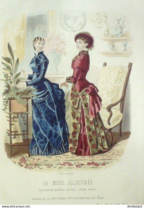 Gravure Mode illustree 1881 # 45 (Old Fashion plate)