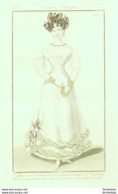 Costume Parisien 1825 # 2307 Robe crêpe & satin