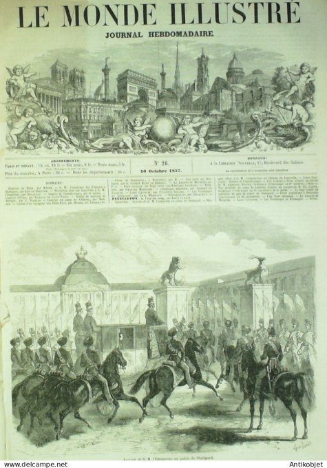 Le Monde illustré 1857 n° 26 Stuttgard Bruxelles Stuttgard Lunéville (54) Algérie Oran