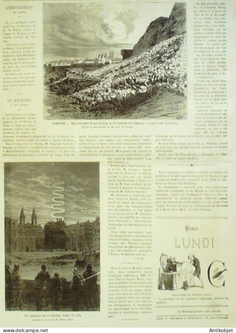 Le Monde illustré 1874 n°933 Italie San Remo Dieppe (76) Corot
