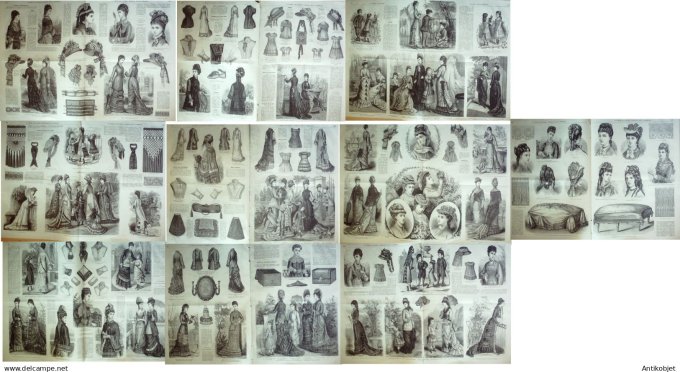 Mode illustree  1877 Lot de 10 journaux