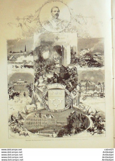 Le Monde illustré 1871 n°761 Algerie Constantine Palestro Ahmed Bey Brahim Ben Coulmiers (45) Usa Br