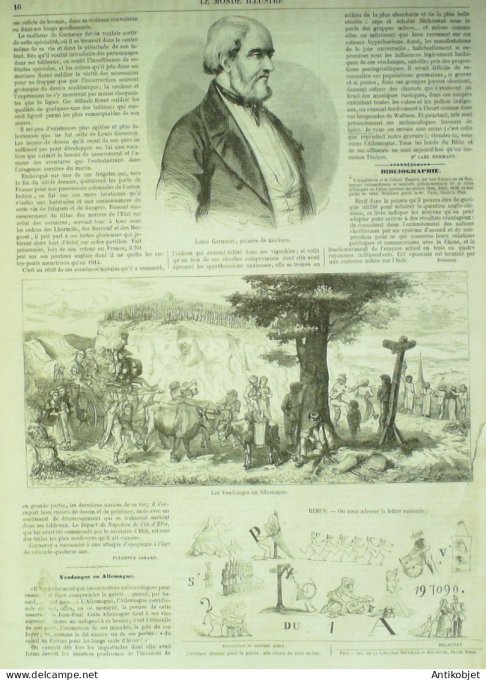 Le Monde illustré 1857 n° 26 Stuttgard Bruxelles Stuttgard Lunéville (54) Algérie Oran