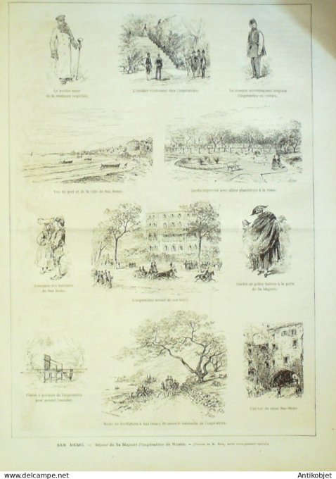 Le Monde illustré 1874 n°933 Italie San Remo Dieppe (76) Corot