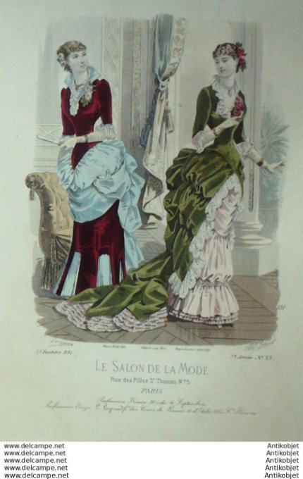 Gravure Mode Salon 1882 #  591 (Old Fashion plate)