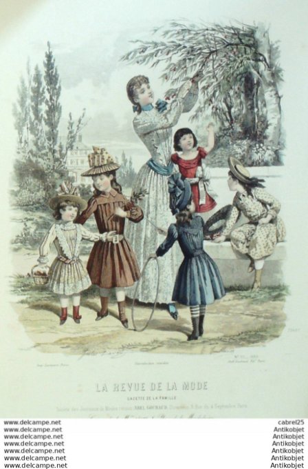 Gravure Mode La Gazette 1889 # 30 (Old Fashion plate)
