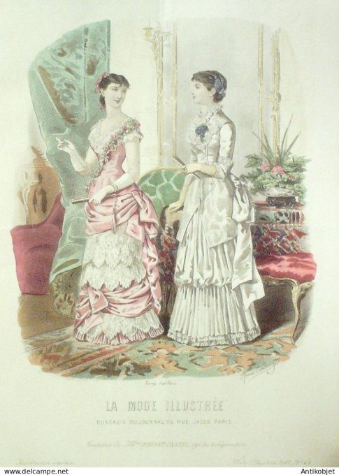 Gravure Mode illustree 1881 # 44 (Old Fashion plate)