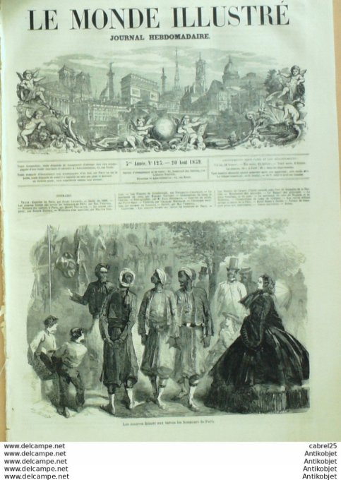 Le Monde illustré 1859 n°123 Place Vendome Chalonszurich Suisse Canons Autrichiens