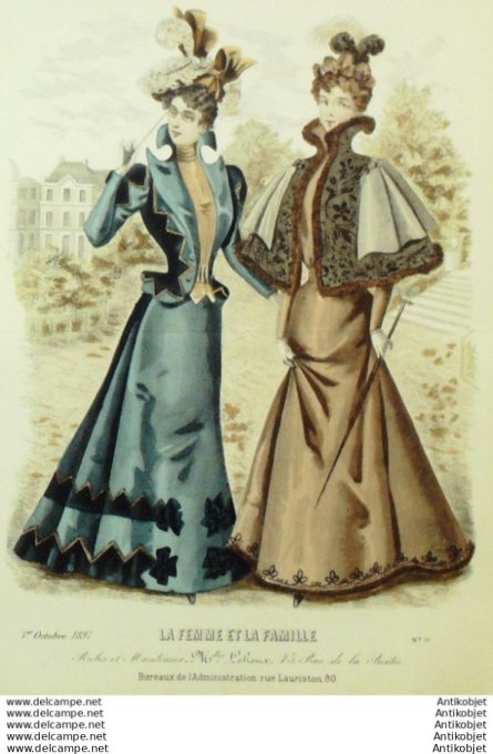 Gravure Mode La Femme & La Famille 1897 # 10 (Old Fashion plate)