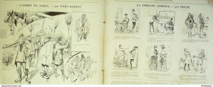 La Caricature 1886 #325 Armée de Paris Tiret-Bognet Voix du sang Caran d'Ache Carnaval Job