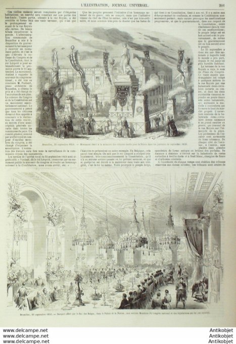 L'Illustration 1850 n°396 Belgique BRUXELLES Népal JUNG BOHADOOR Académie MEDECINE Dr PINEL LARREY