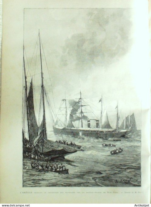 Le Monde illustré 1886 n°1513 Alphonse Daudet L'Orégon sauvetage Russes de Beloï au laboratoire de P