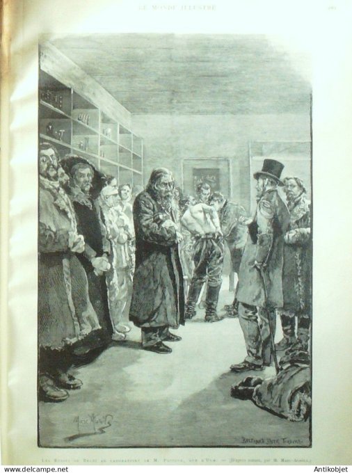 Le Monde illustré 1886 n°1513 Alphonse Daudet L'Orégon sauvetage Russes de Beloï au laboratoire de P