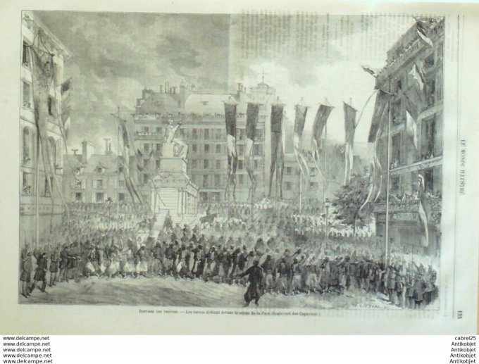 Le Monde illustré 1859 n°123 Place Vendome Chalonszurich Suisse Canons Autrichiens