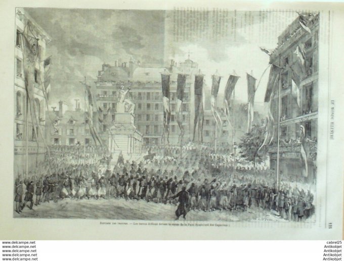 Le Monde illustré 1859 n°123 Place Vendome Chalonszurich Suisse Canons Autrichiens