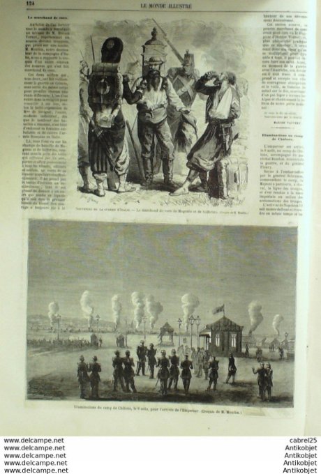 Le Monde illustré 1859 n°123 Place Vendome Chalonszurich Suisse Canons Autrichiens