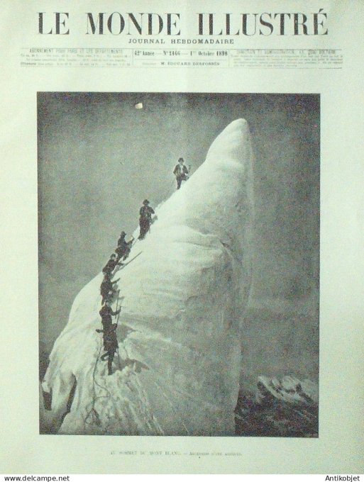 Le Monde illustré 1898 n°2166 Soudan Fachoda Assikasso Suisse Mont Blanc Solesmes (59) Madagascar Fi