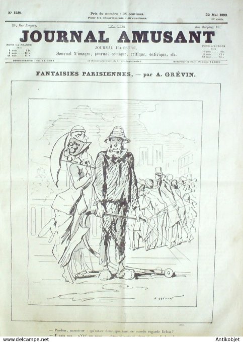 Le Journal Amusant 1880 # 1238 Nos troupiers en robe de chambre par Randon
