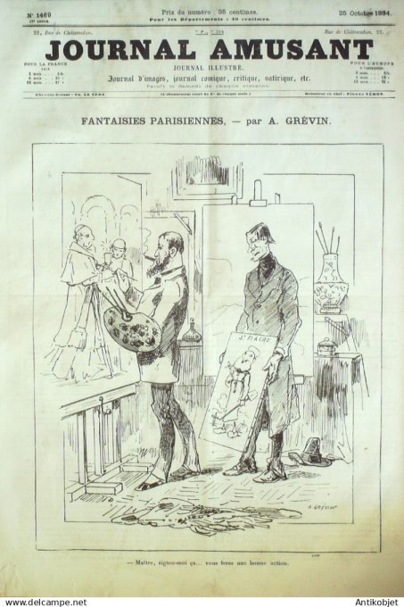 Le Journal Amusant 1884 # 1469 La cour d'amour tenue a l'Eden theatre par Mars,