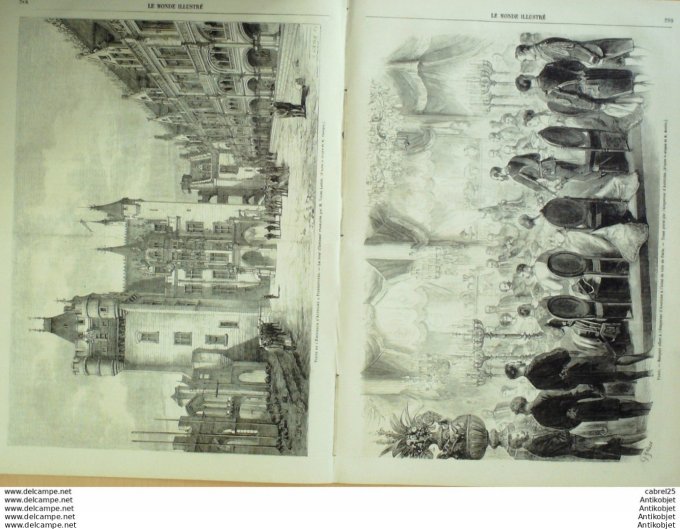 Le Monde illustré 1867 n°552 Italie Viterbe Versailles (78) St-Hubert Pierrefonds (60) Lille (59)