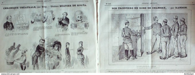 Le Journal Amusant 1880 # 1238 Nos troupiers en robe de chambre par Randon