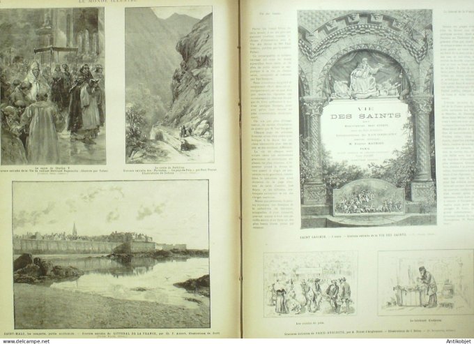 Le Monde illustré 1884 n°1447 Saint-Malo (35) Saint-Casimir Angleterre Londres sacre Charles V