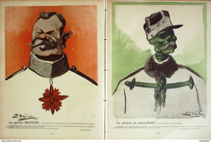L'Assiette au beurre 1902 #  67 Nos généraux Mercier Négrier Brugère  Camara