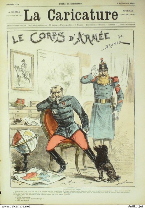 La Caricature 1882 #153 Corps d'Armée Draner Trock 20ème siècle Robida