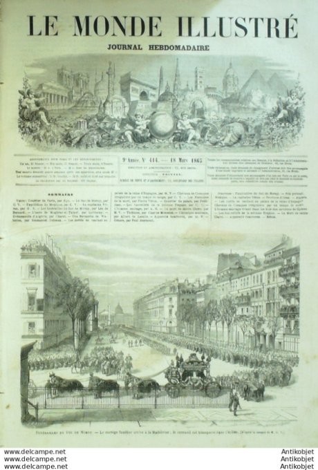 Le Monde illustré 1865 n°414 Algérie El Kreder Oran Moghrar El Tatani San Pedro Hyeres (83)