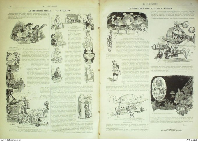 La Caricature 1882 #153 Corps d'Armée Draner Trock 20ème siècle Robida