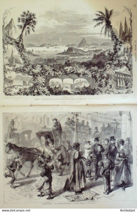 Le Monde illustré 1871 n°763 Ajaccio (20) Brésil Rio De Janeiro Pauline Viardot Versailles (78) Ital