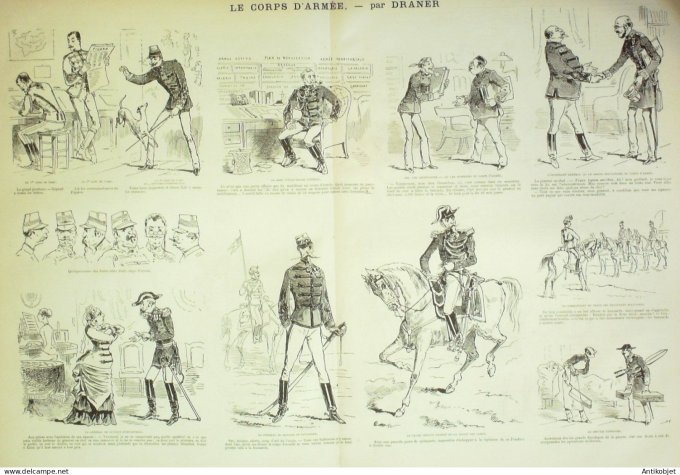 La Caricature 1882 #153 Corps d'Armée Draner Trock 20ème siècle Robida