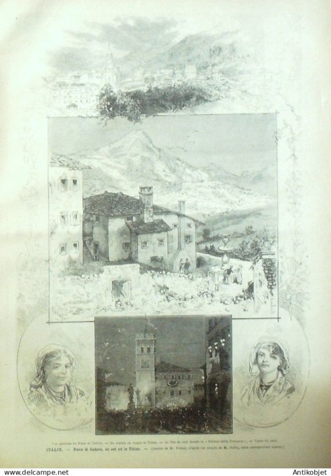 Le Monde illustré 1880 n°1226 Italie Pieve di Cadore Raguse Polynésie Tahïti