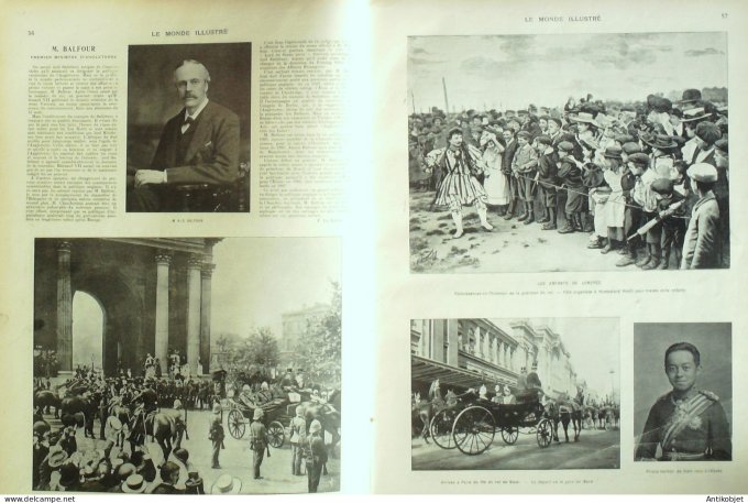 Le Monde illustré 1902 n°2364 Ile de Sein (29) Ecole centrale Balfour Siam Prince Ceylan Albi (81)