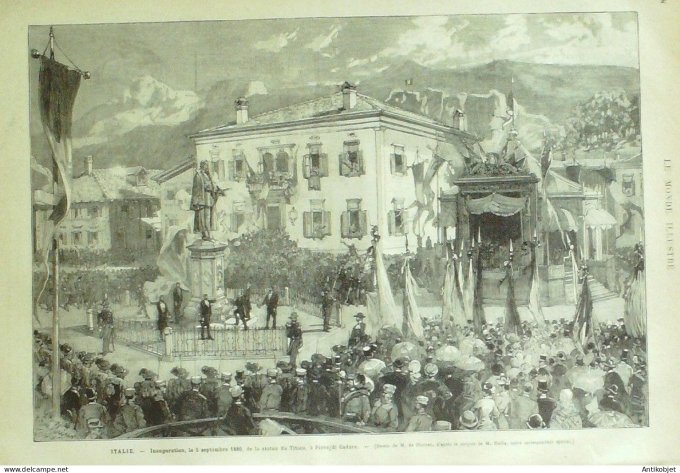 Le Monde illustré 1880 n°1226 Italie Pieve di Cadore Raguse Polynésie Tahïti