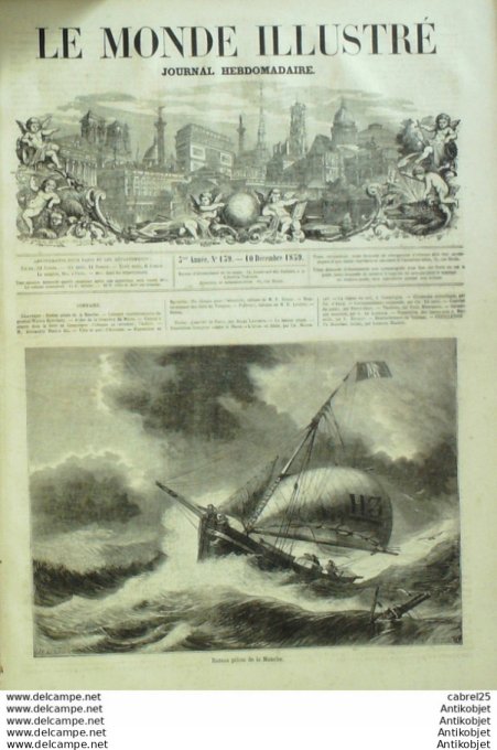 Le Monde illustré 1859 n°139 Algérie Ghar Rouban Marseille (13) Compiegne Espagne Alicante Malaga